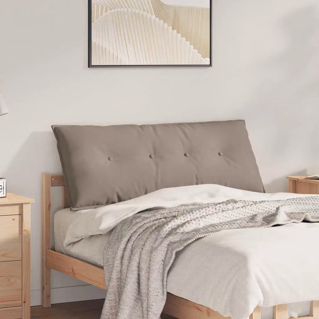vidaXL Cuscino per Schiena Rettangolare in Microfibra Beige/Grigio L 120 cm x P 50 cm