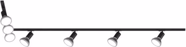 Kit Binario Moderno Mono Amos Kit Metallo Nero 7 Luci E27