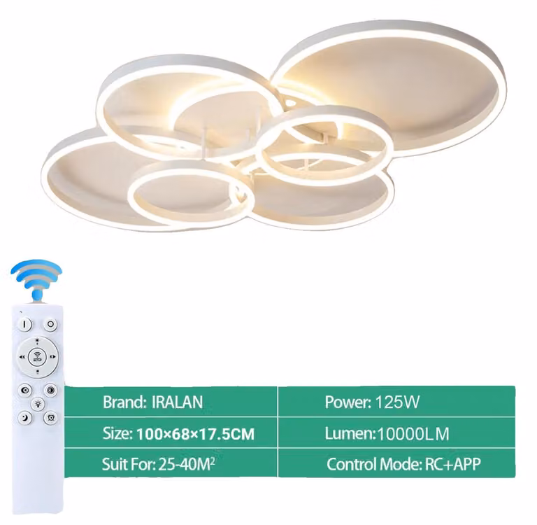 Lampada da soffitto, dimmerabile a livello continuo, design moderno, stile B, dimmerabile tramite app e telecomando-a