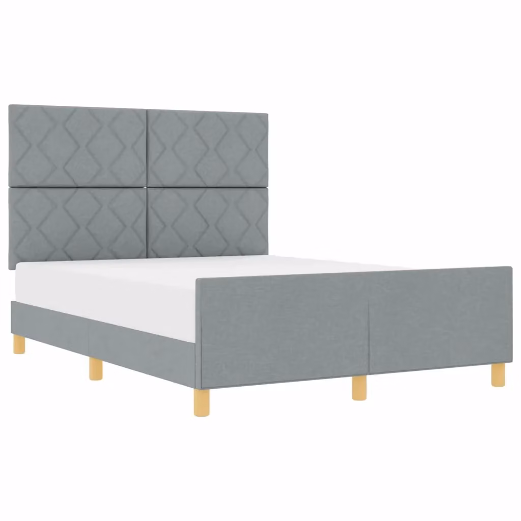 Struttura del letto imbottita vidaXL in tessuto grigio con base in legno L: 160 cm, P: 200 cm – 2