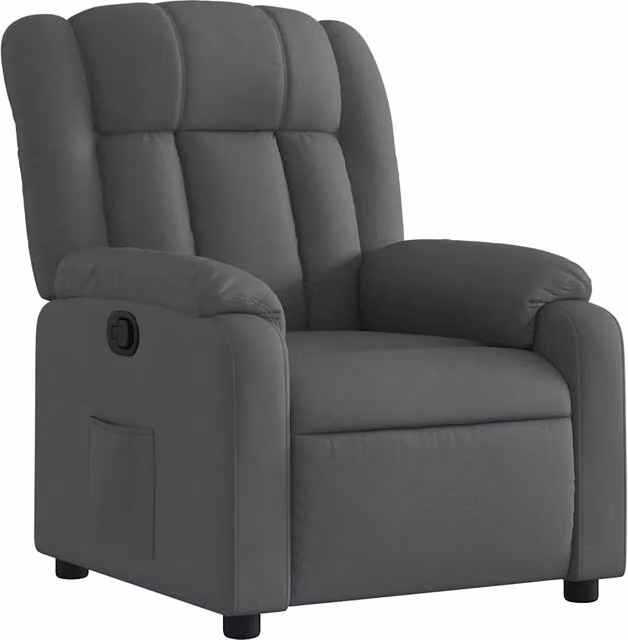 Poltrona | Sedia Relax Reclinabile in Tessuto Grigio Scuro