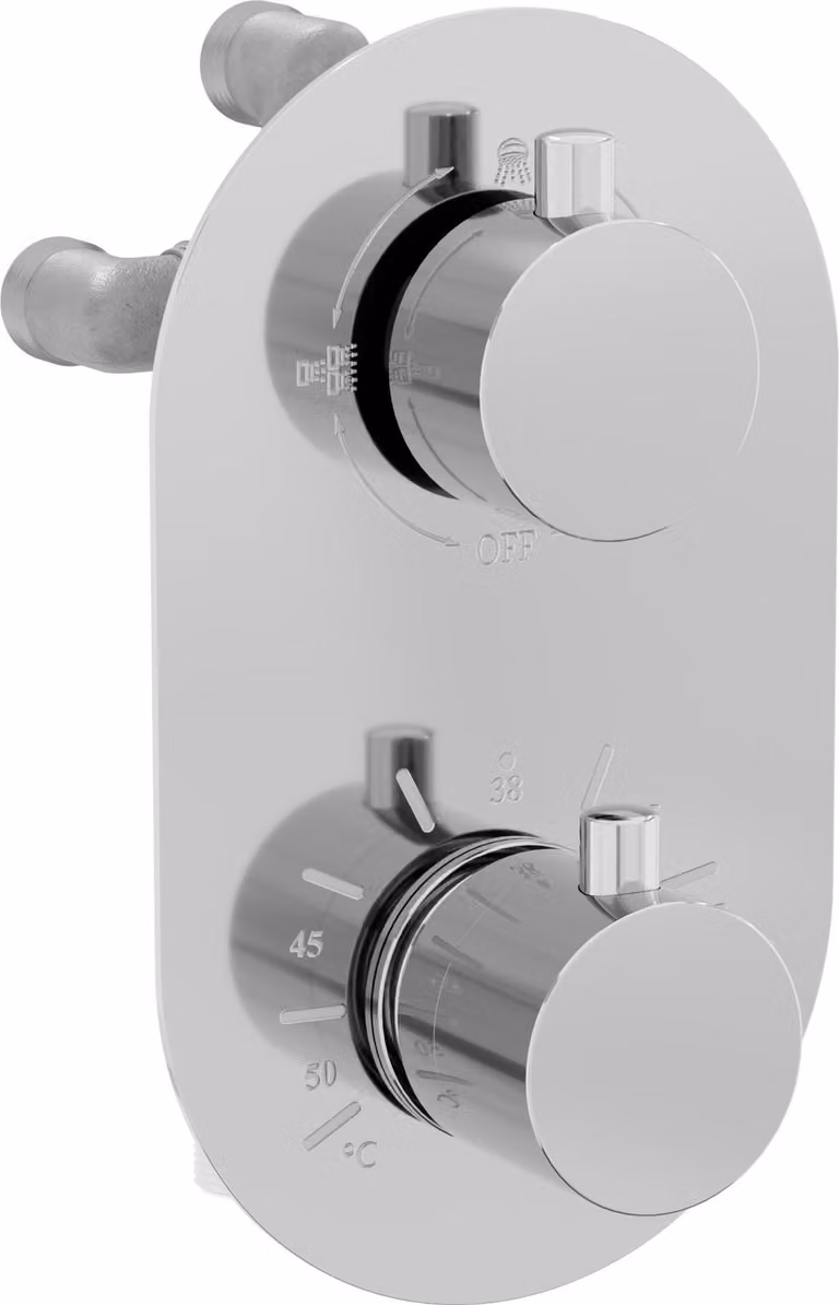 Mexen Kai miscelatore termostatico da bagno-doccia a 3 uscite, cromato - 77602-00