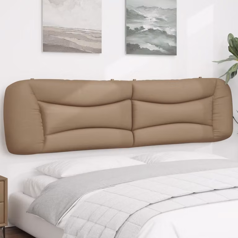 Testiera a Cuscino vidaXL Hvar in Similpelle Beige, L 200 cm