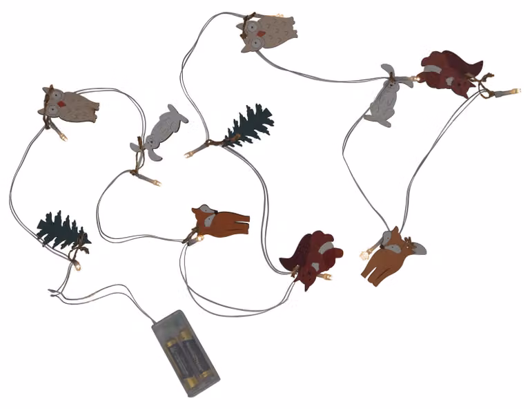 Star Trading, Forest Friends, catena decorativa leggera, multicolore, IP20, 6 ore (funzionamento), 18 ore (autonomia), 10 lampadine