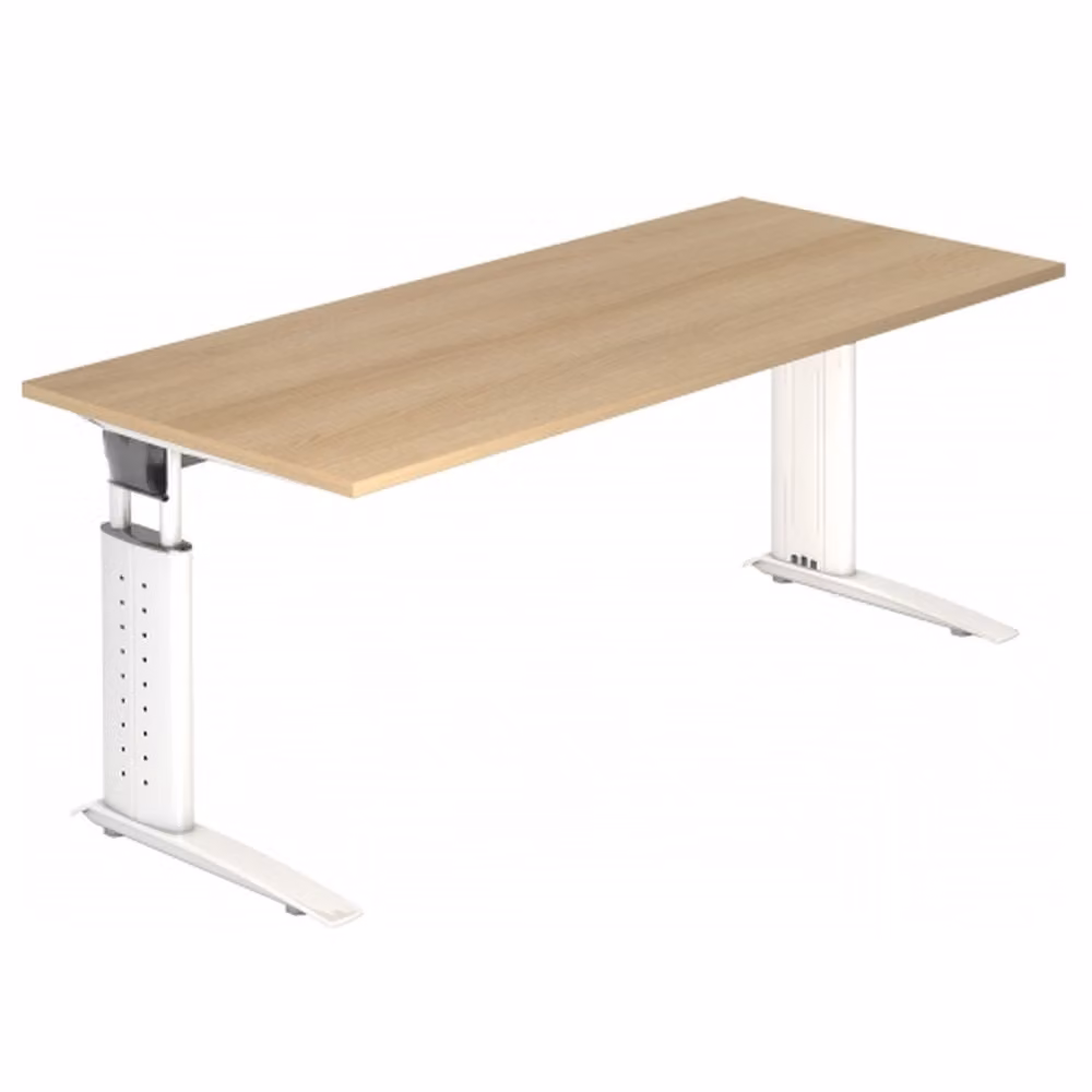 UNDA 19 W - 180 x 80 regolabile in altezza Rovere/Bianco