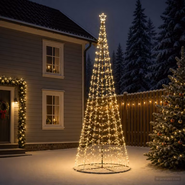 vidaXL Albero di Natale LED a spirale con base EKENAS 400 cm 588 LED