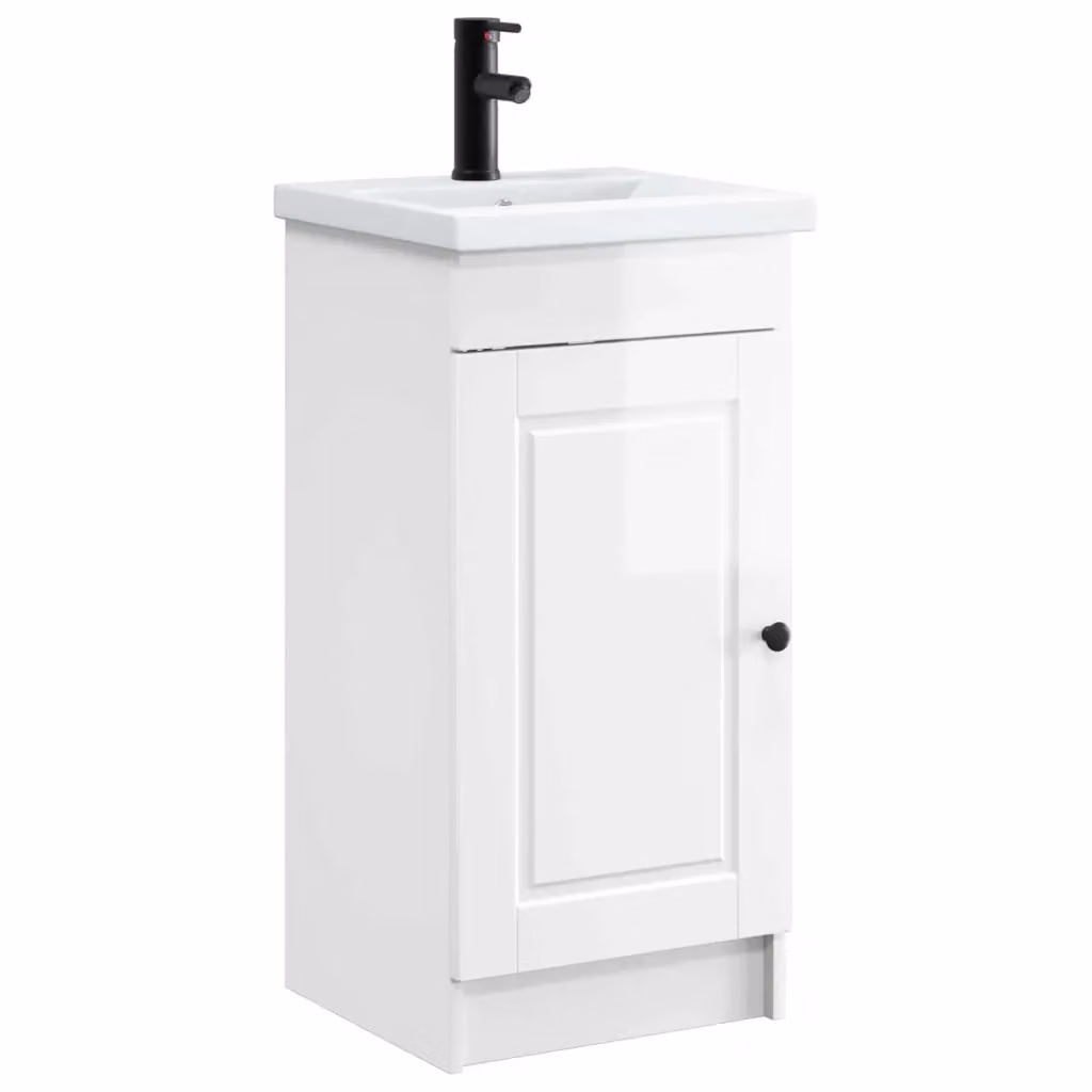 Mobile da bagno moderno vidaXL con lavabo bianco lucido L/P/H: 42 x 40 x 84,5 cm – 2
