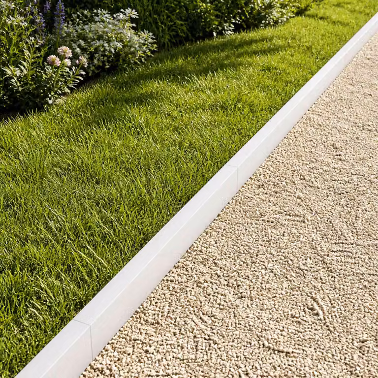 Set di 20 profili di copertura per giardino vidaXL in acciaio bianco, L 100 cm x P 6 cm x H 5 cm