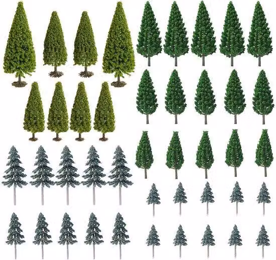 Set di alberi in miniatura - Diverse dimensioni - Modellismo e decorazione di diorami
