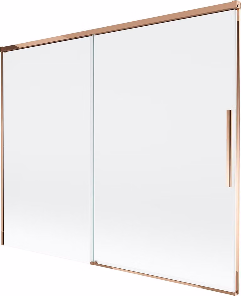Mexen Rox paravento per vasca da bagno scorrevole a 2 ante 190 x 150 cm, trasparente, oro rosa - 8C9-190-001-60-00