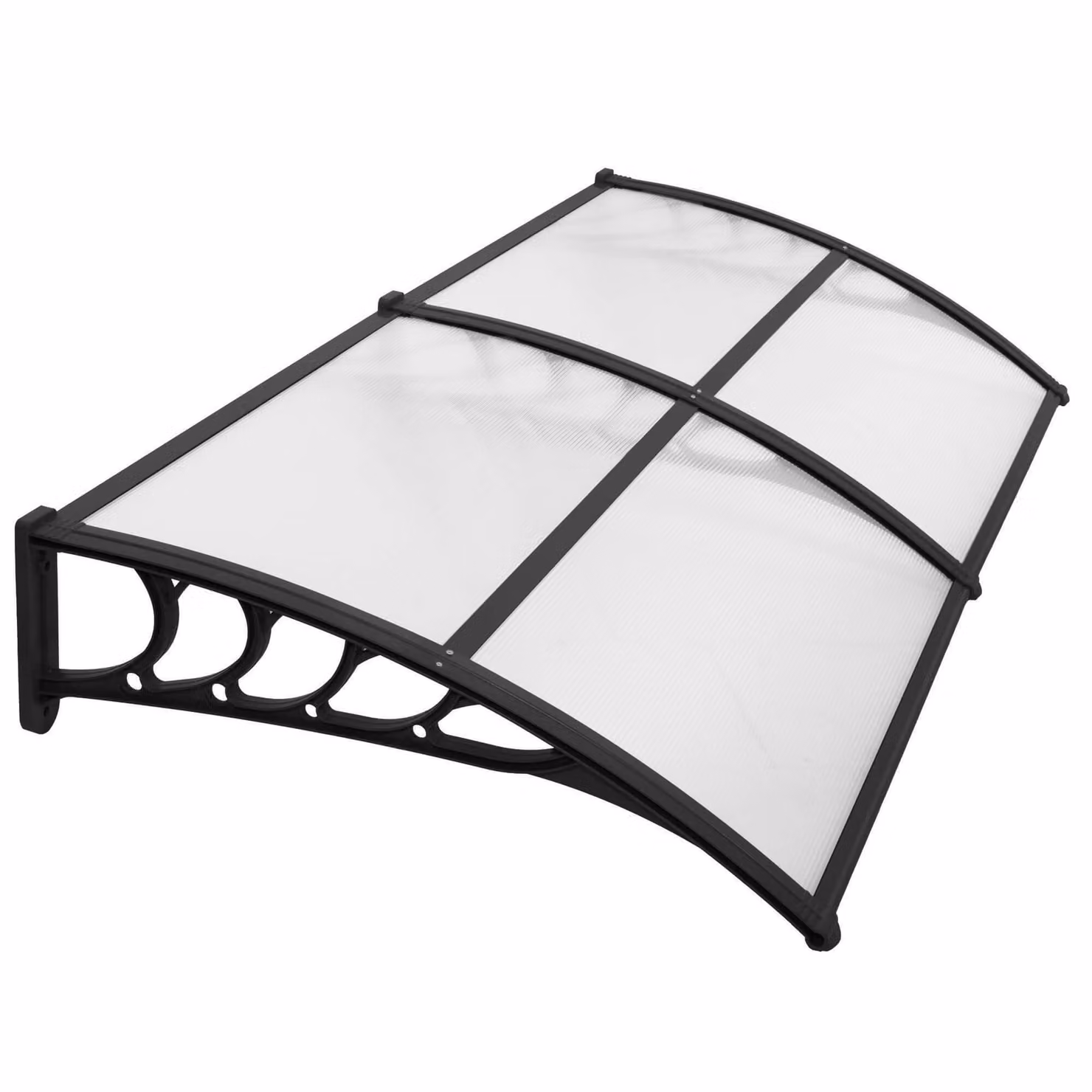 Tenda parasole - Trasparente - Plastica - Resistente ai raggi UV - 200 x 100 cm - Nero