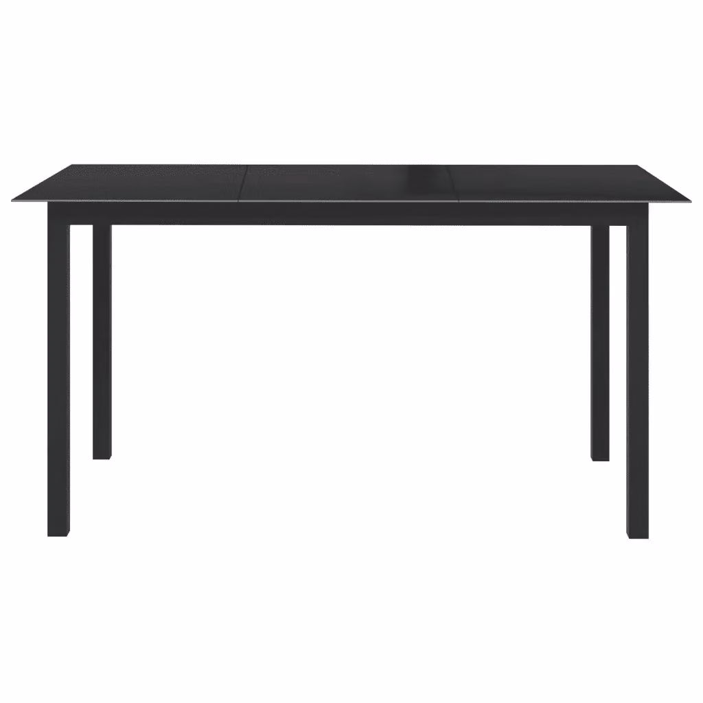 Tavolo da giardino rettangolare estensibile in alluminio e vetro nero opaco L: 150 cm, P: 90 cm, H: 74 cm – 2
