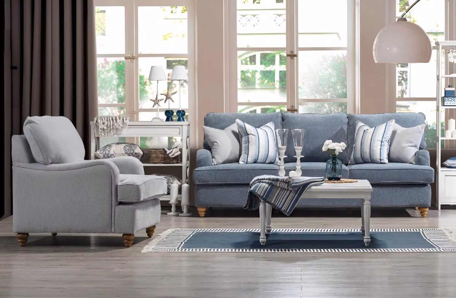 Sofagarnitur 2tlg Wohnzimmer Einrichtung Dreisitzer Sofa Luxus Sessel