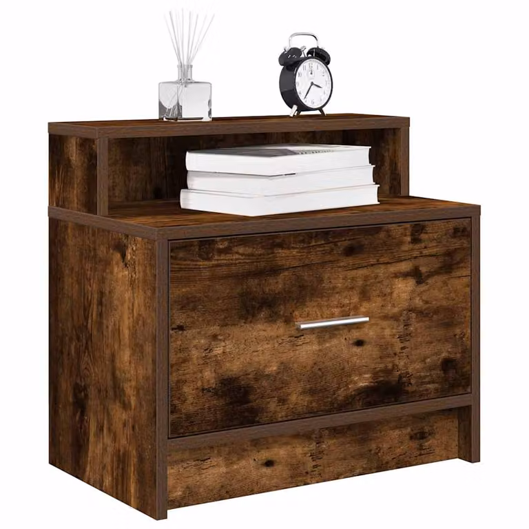 Set di 2 comodini con cassetto vidaXL moderni in colore marrone opaco L: 51 cm, P: 31 cm, H: 47 cm