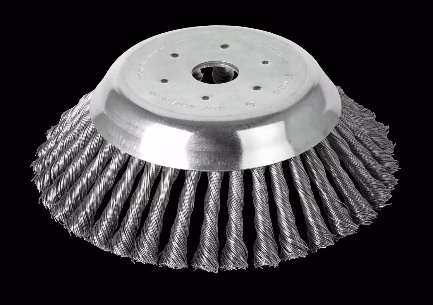 Lessmann Zopf-Kegelbürste Ø 200 mm, 36 Zöpfe, Bohrung mit 20 mm Durchmesser