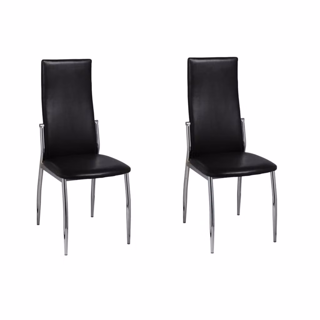 Sedie da Pranzo 2 pz Nere in Pelle finta