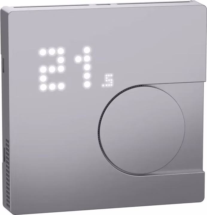 Modulo termostato ambiente Merten Connected, acciaio inossidabile, System Design, compatibile con Wiser, Zigbee, Wiser Home MEG5779-6036