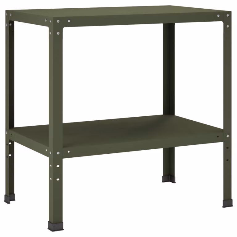Tavolo da semina, dimensioni 80 x 50 x 80 cm, acciaio verniciato a polvere, colore verde oliva