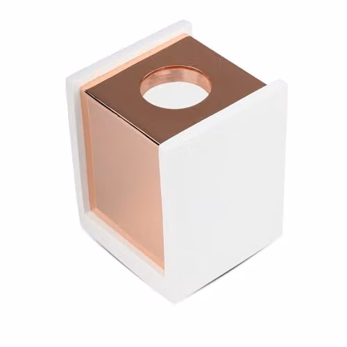 Portafaretto LED Montaggio a Plafone Quadrato GU10 Corpo in Gesso Base Rosa Dorato