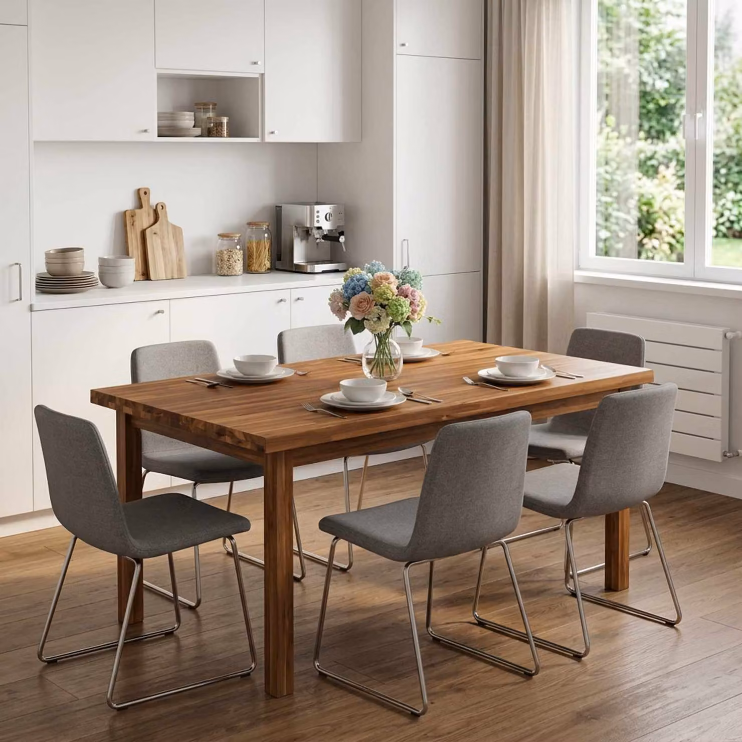 Piano del tavolo rettangolare in legno di acacia vidaXL, marrone, L 140 cm x P 60 cm x H 3 cm