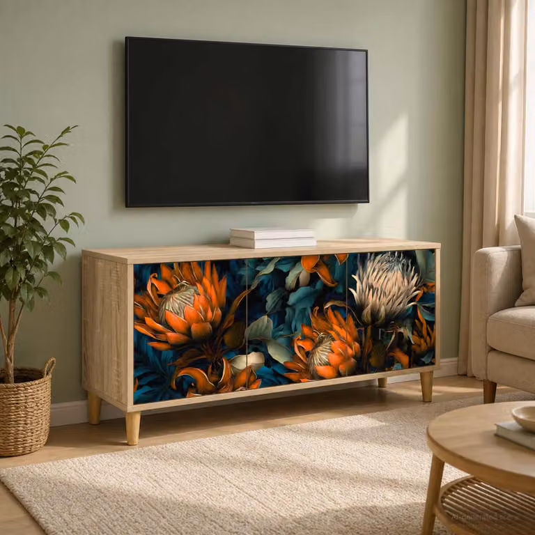Mobile TV vidaXL LOCHEM moderno in legno color marrone L 102 x P 33 x H 50 cm