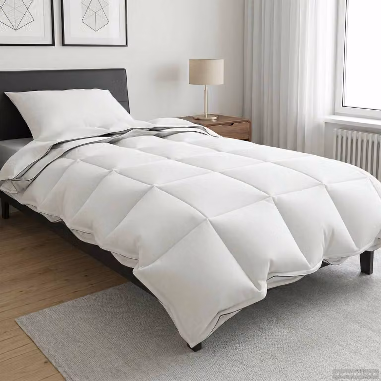 Piumone vidaXL in 100% cotone traspirante, bianco, L: 155 cm x P: 220 cm