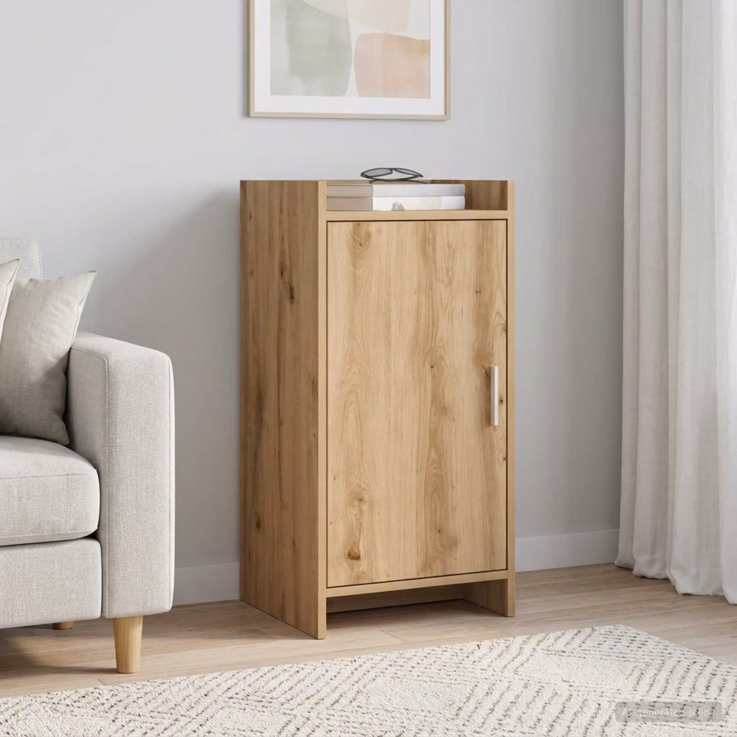 Credenza moderna vidaXL in legno e metallo color marrone L 40 cm x P 36 cm x H 80 cm