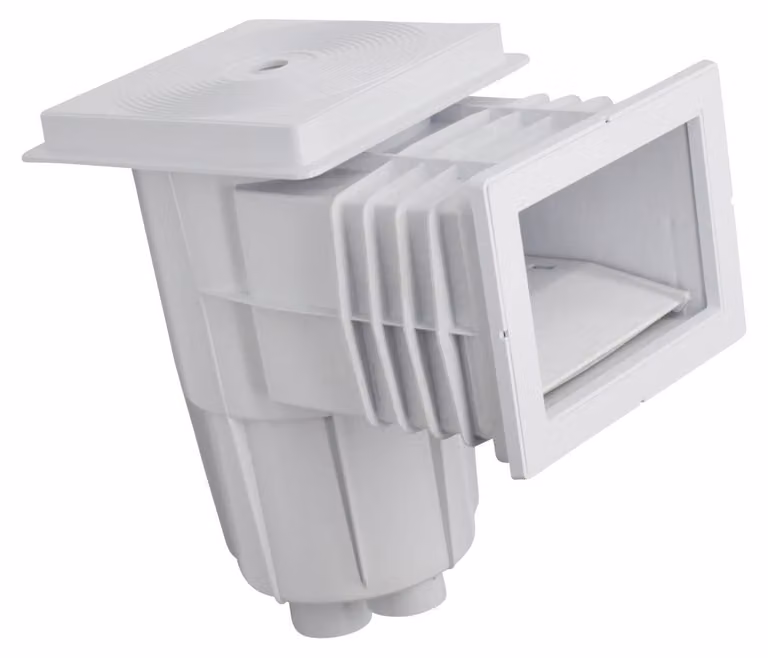 Skimmer da incasso per piscine con rivestimento in PVC, dotati di un'ampia bocchetta di aspirazione