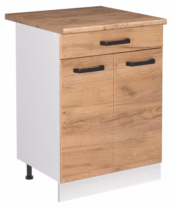 Mobile lavello cucina Vicco R-Line Rovere dorato/Bianco 60 cm piano di lavoro Rovere dorato, Model 73009