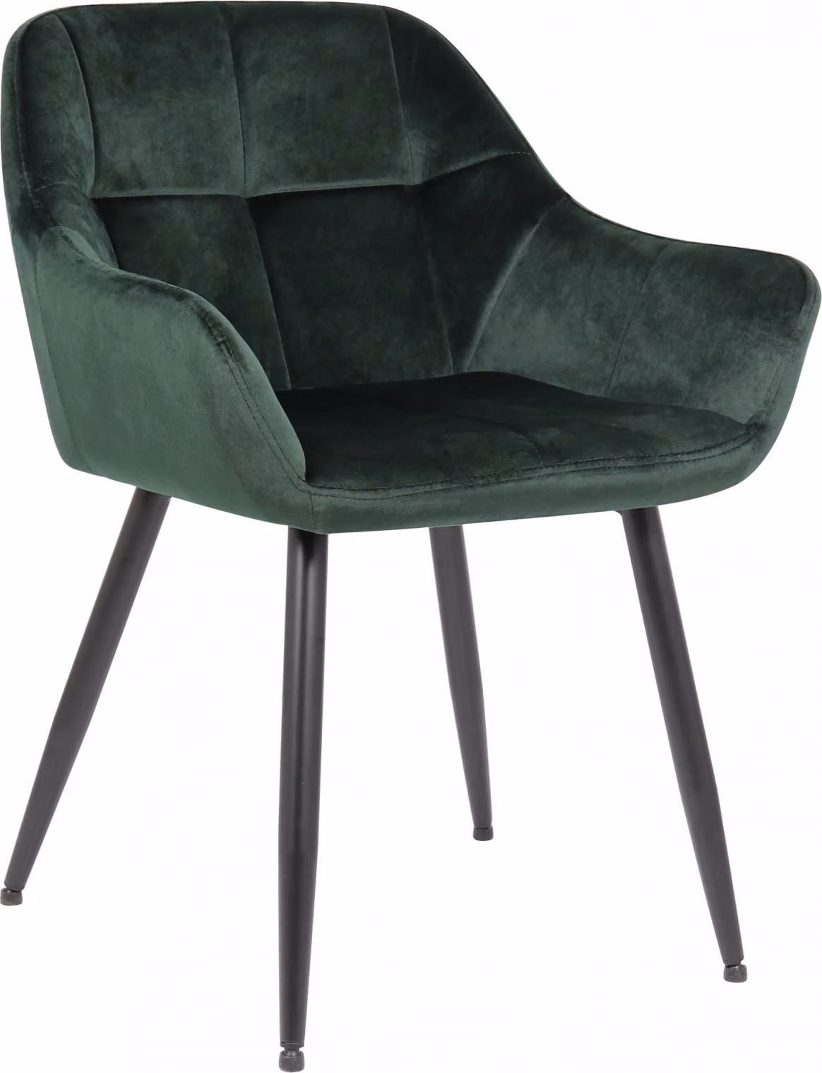 Sedia per visitatori CLP Emia con cuciture decorative, verde, in velluto