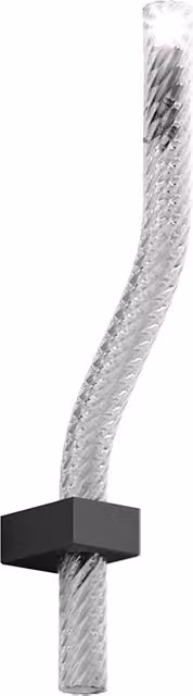 Applique Vistosi Stardust in vetro trasparente e metallo nero con tecnologia LED dimmerabile