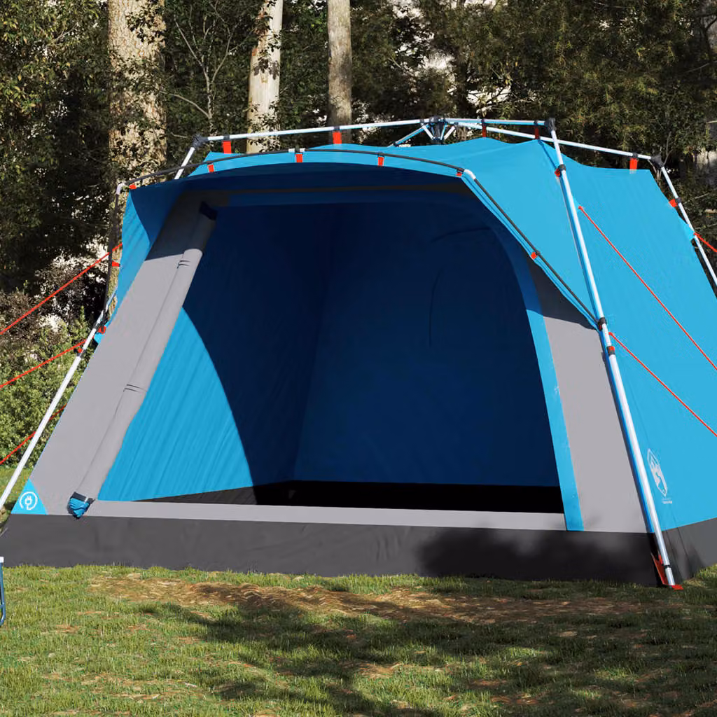 vidaXL Tenda da Campeggio Cabina per 4 Persone Blu a Rilascio Rapido