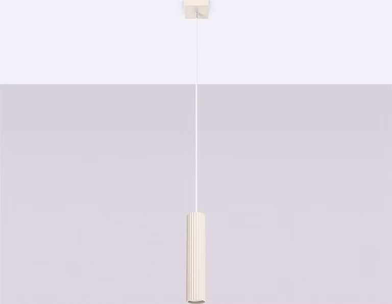 Lampada a sospensione AMBER 1, attacco GU10, colore beige, realizzata in alluminio
