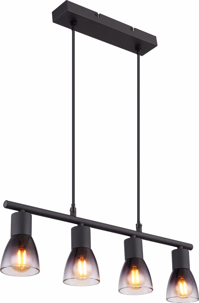 Globo Lighting lampada a sospensione in metallo nero opaco, 4x E14