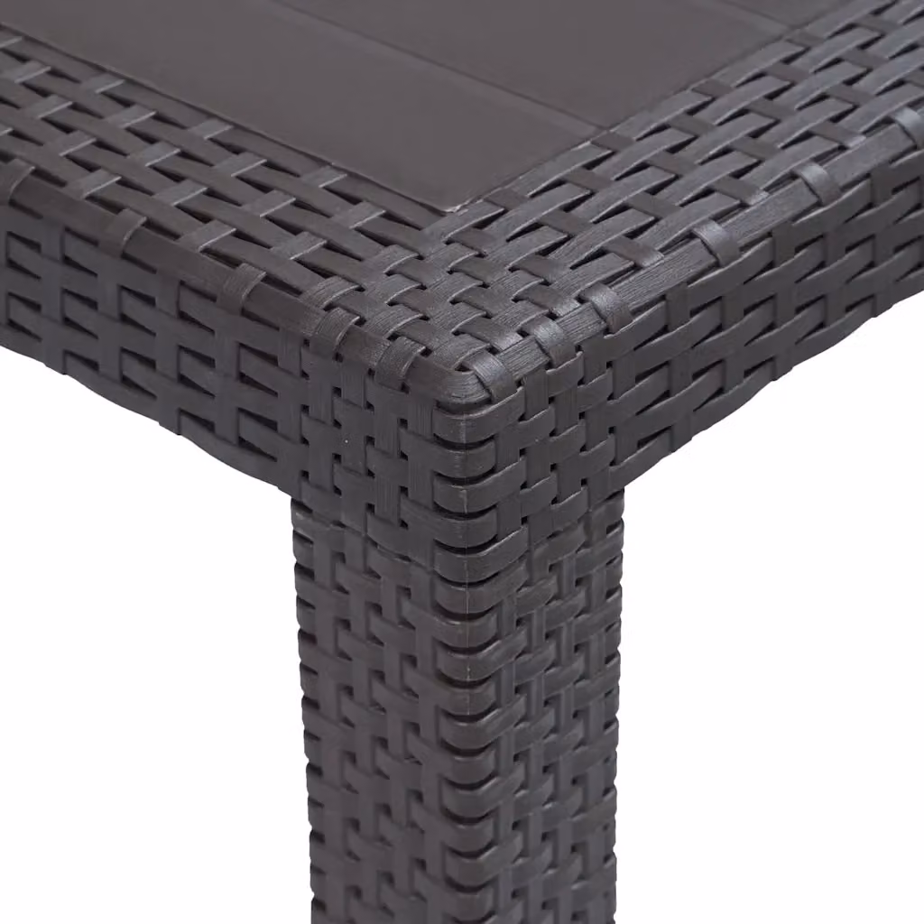 Tavolo da giardino rettangolare vidaXL in plastica stile rattan, marrone e grigio, L: 220 cm, P: 90 cm, H: 72 cm – 2
