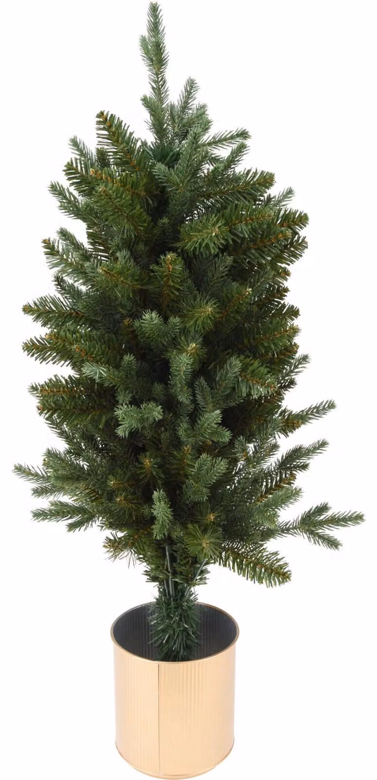 Albero di Natale artificiale in vaso dorato, 90 cm