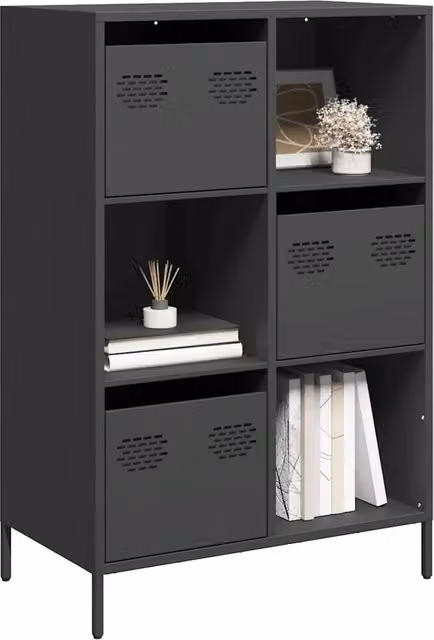 Credenza Buffet Design Mania in Acciaio Nero Opaco H 103,5 x L 68 x P 39 cm