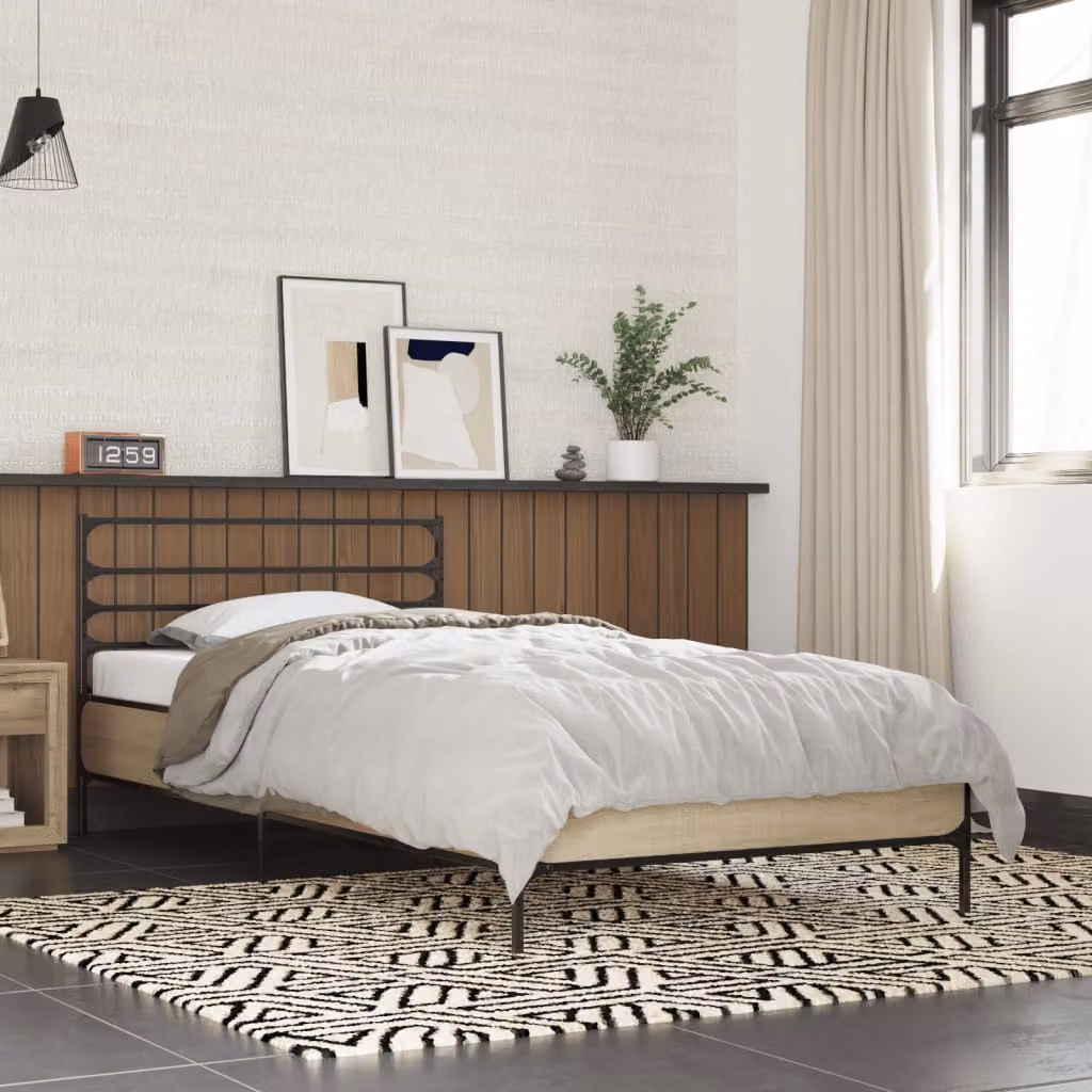 Giroletto vidaXL in Rovere Sonoma e Metallo, L/P/H: 193 x 74 x 78 cm