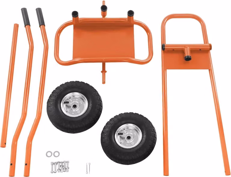 Carrello di trasporto, capacità di carico di 220 kg, design intuitivo, arancione