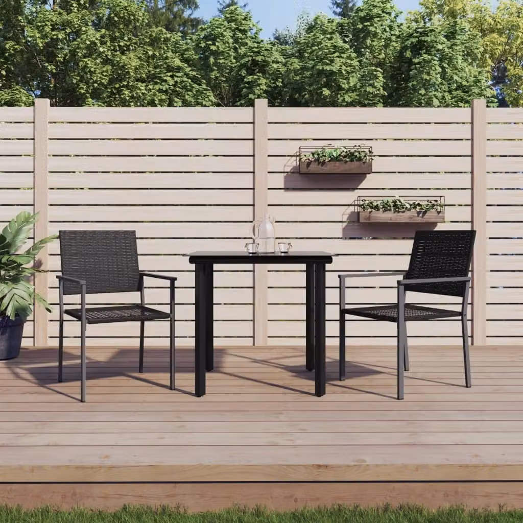 Maison Exclusive - Set da pranzo da giardino a 3 pezzi in rattan sintetico e acciaio