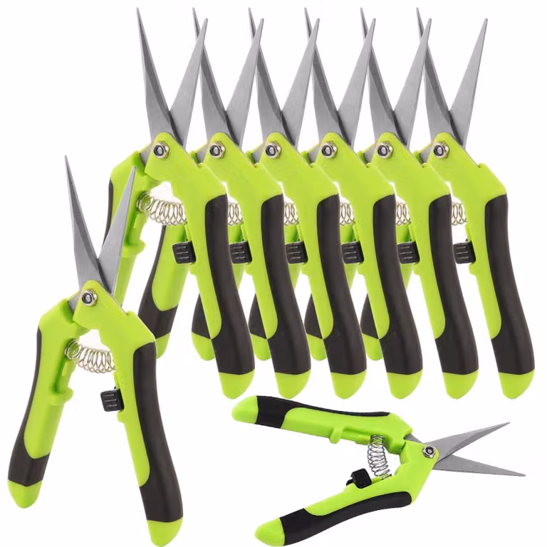 Omgoods - Forbici da potatura professionali - 8 pezzi - Acciaio inossidabile - Manici antiscivolo - Lame affilate - Ideali per fiori e piante - Riducono l'affaticamento - Forbici da giardino
