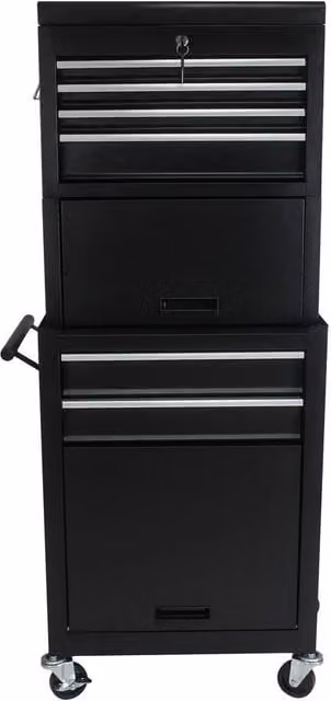 Cassettiera con ruote e cassetti rimovibili MINIMAL in acciaio nero per garage L: 110 cm, P: 60 cm, H: 33 cm