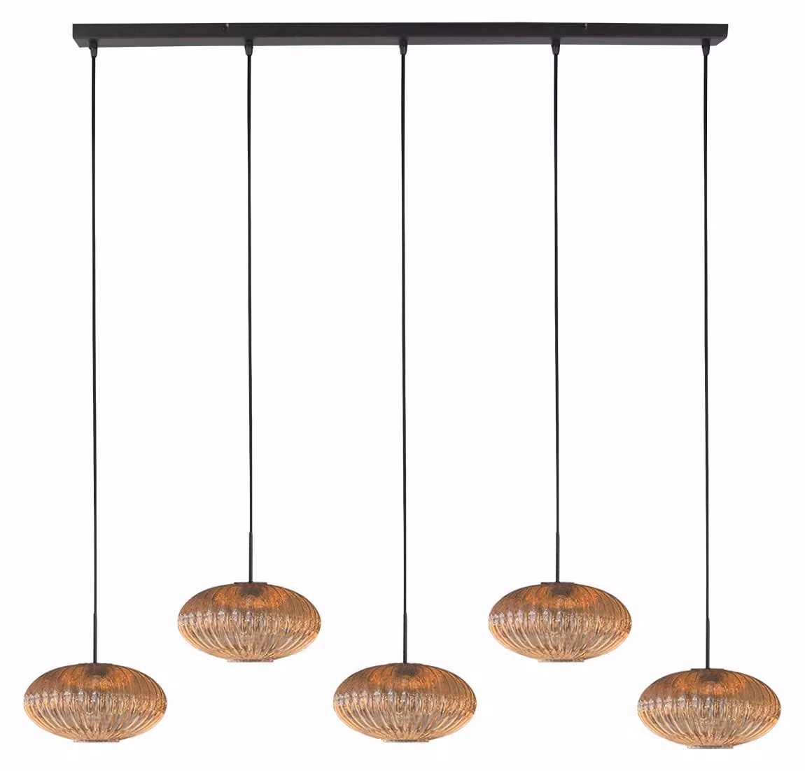 Lampada a sospensione - ambra - HaloSwap - vetro metallo - grande lampada da tavolo da pranzo - E27 - 4286ZW - Mexlite