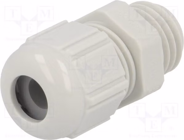 1 x Raccordo per cavo, grado di protezione IP68, IP69K, con filettatura M12, passo 1,5, materiale: grigio chiaro, codice prodotto: 53111500
