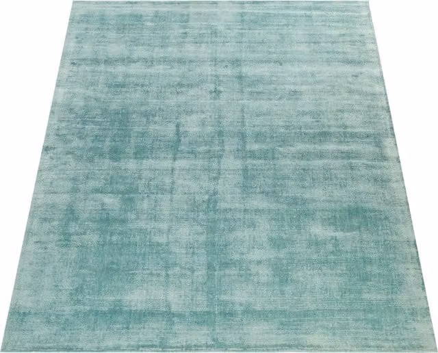 Tappeto vintage Gloria in viscosa verde chiaro, argento e beige L: 150 cm, P: 80 cm