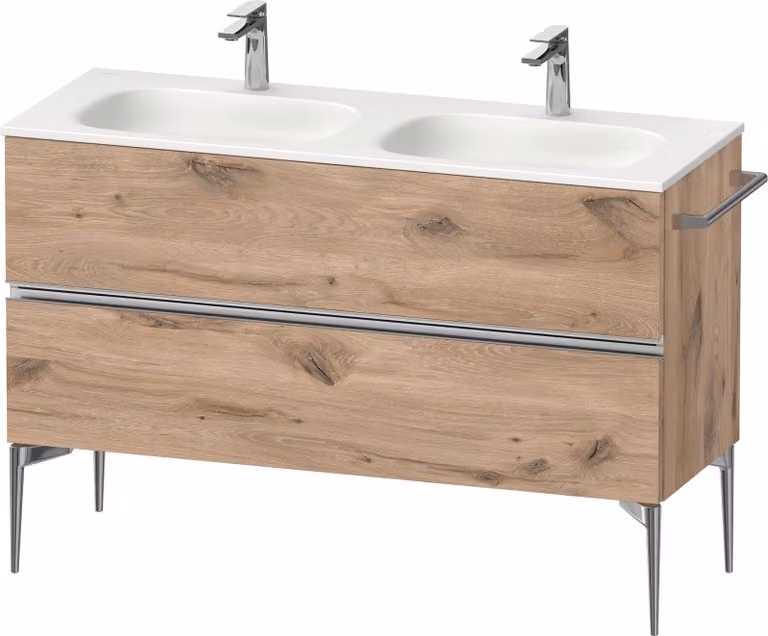 Duravit Sivida Meuble sous-lavabo, 2 tiroirs, poignée profilée chromée, 1280x477x592mm, pour Sivida, SV4654010550000, SV4654010550000