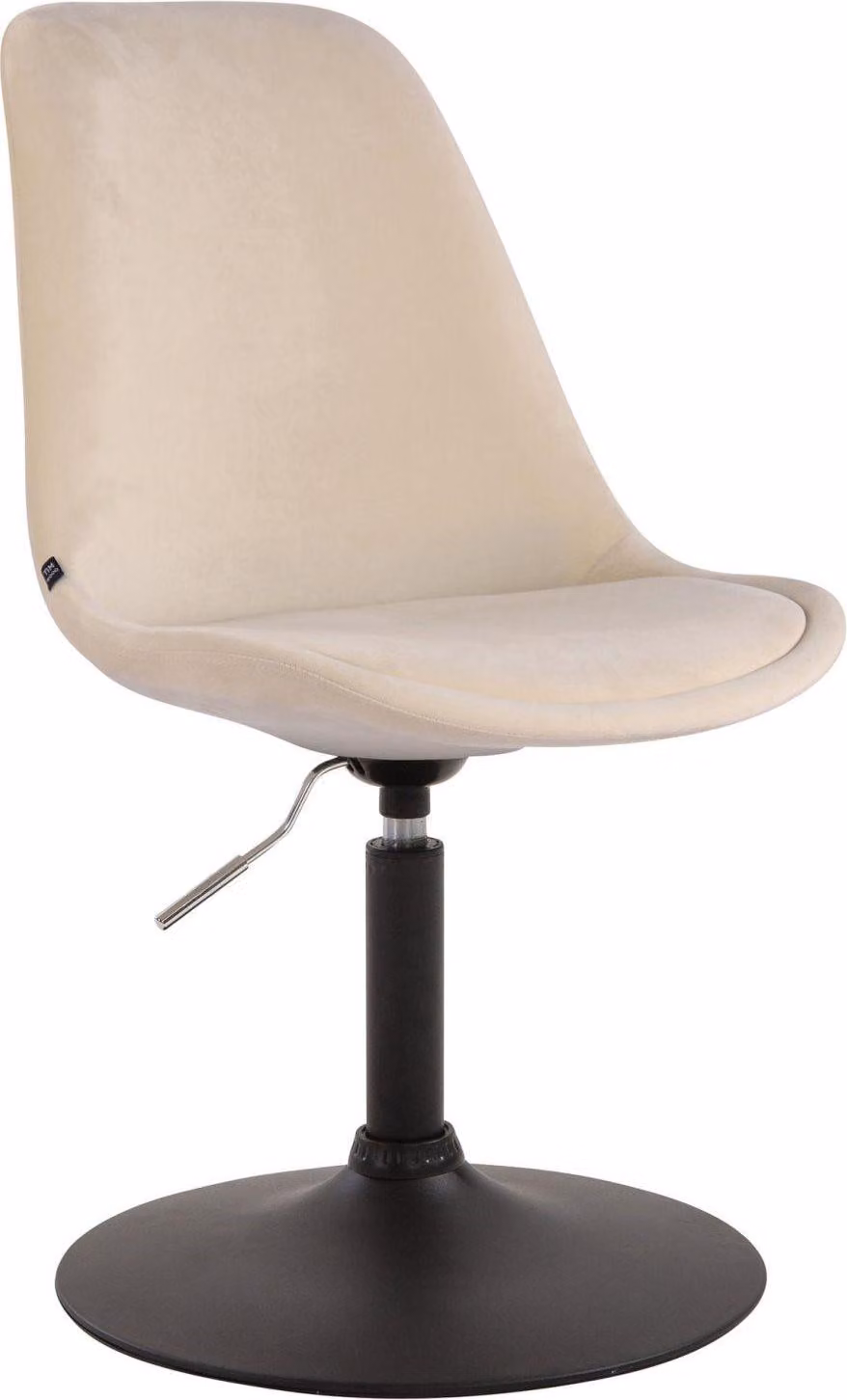 Sedia da pranzo in velour - design - rossa - pieghevole e girevole a 360° | colore: crema | colore base: nero