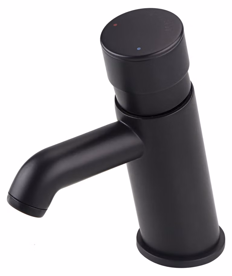Miscelatore per lavabo, a chiusura automatica, nero, 1/2"