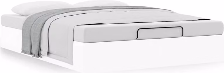 Struttura Letto Pouf senza Materasso Bianco 140x190 cm Pelle finta