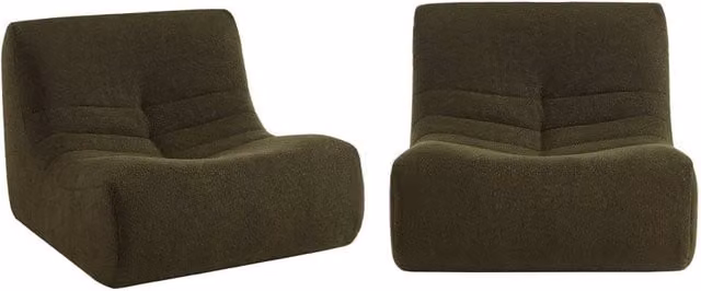Divano modulare boucle sottovuoto e compresso, 2 posti, cachi scuro